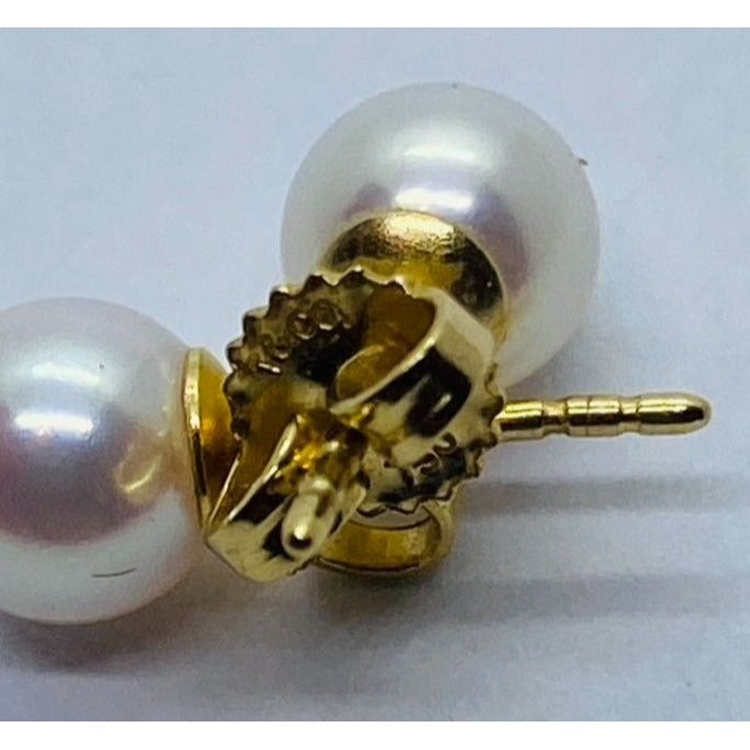 Tiffany & Co 18K Yellow Gold Pearl Earrings 7.5MM Earrings