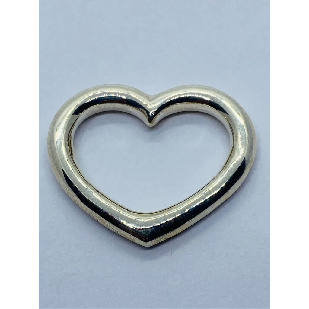 Tiffany & Co Sterling Silver Open Heart Clasp Pendant. 26x23mm READ!!!!!!!