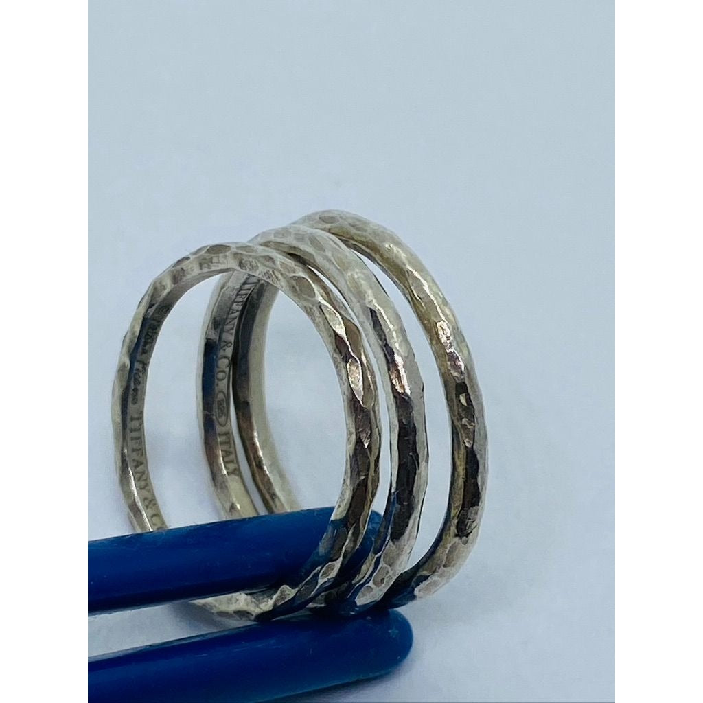 Excellent Authentic Tiffany & Co Paloma Picasso Hammered Bands Size 7
