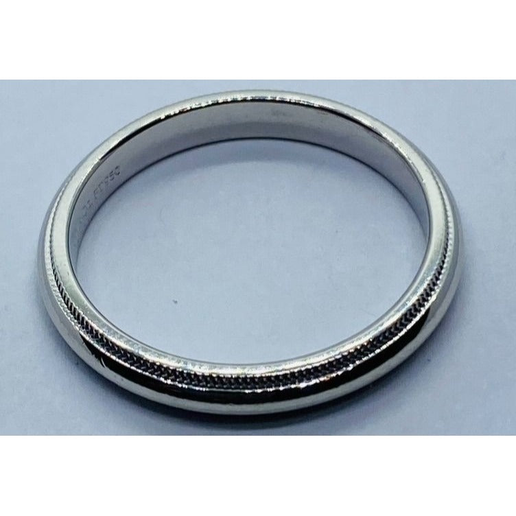 Tiffany & Co Platinum 3mm Double Milgrain band ring 6.1 grams - Size 9