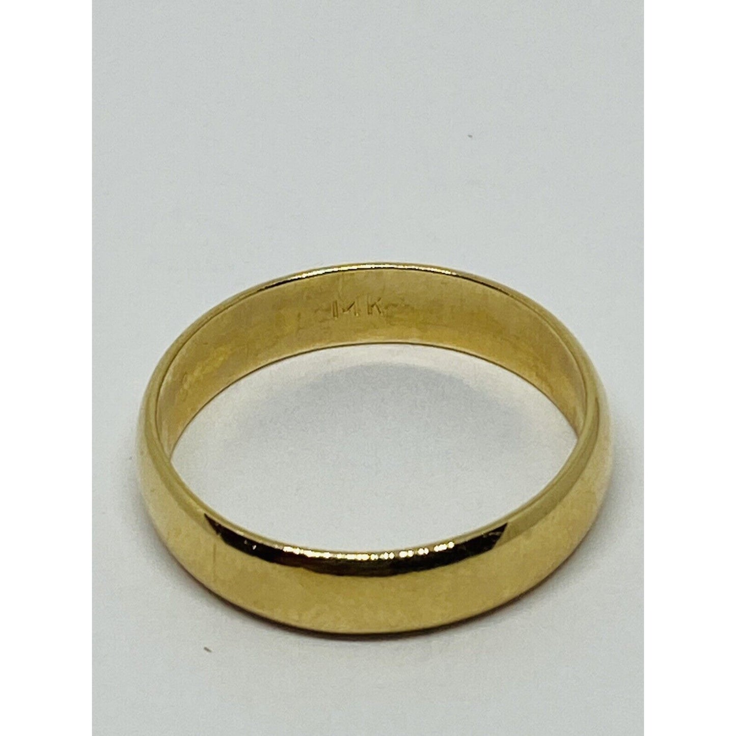 14k yellow gold wedding band Grams ring size 9, 4.5MM WIDE. Confort Fit