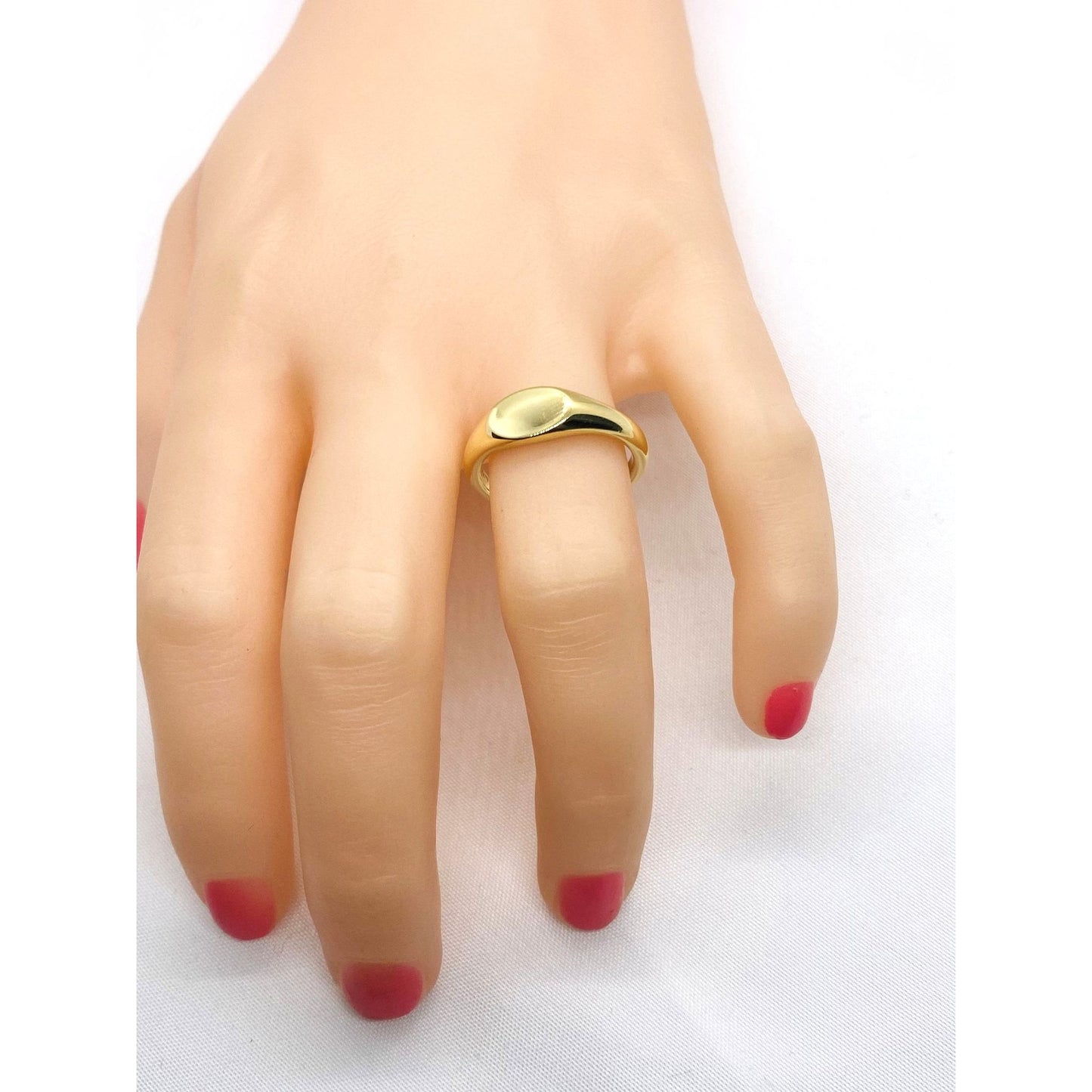 Tiffany & Co 18K Gold Micro Signet Ring Size 5