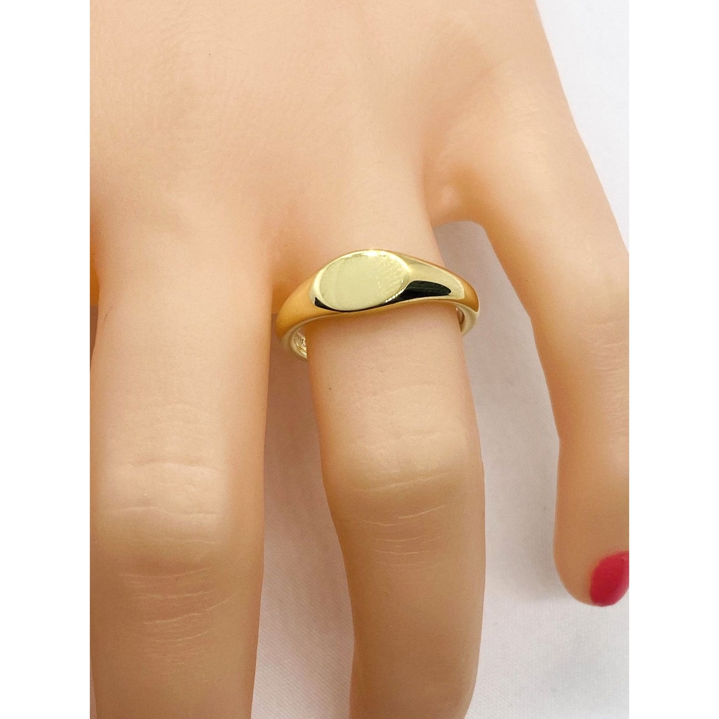 Tiffany & Co 18K Gold Micro Signet Ring Size 5