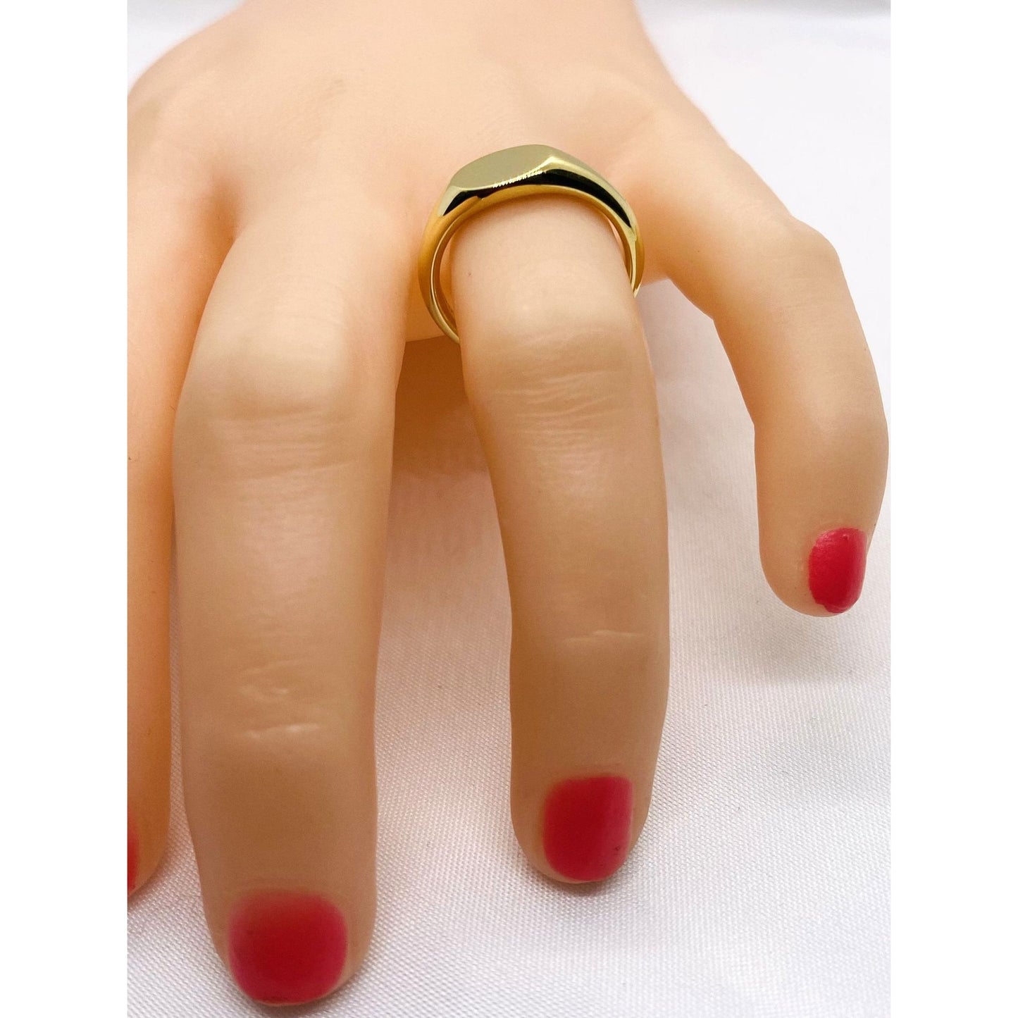 Tiffany & Co 18K Gold Micro Signet Ring Size 5