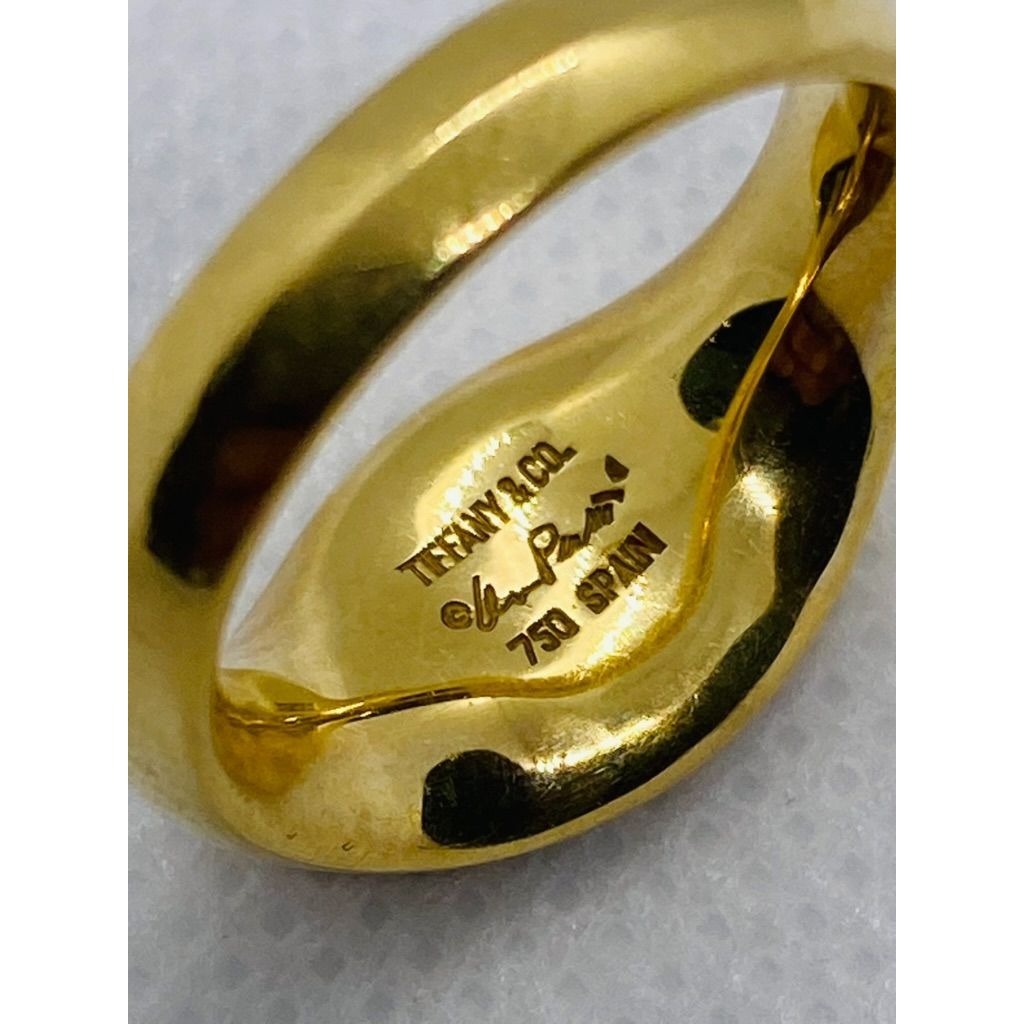 Tiffany & Co Elsa Peretti Oval Pave Diamond Ring Size 5.25