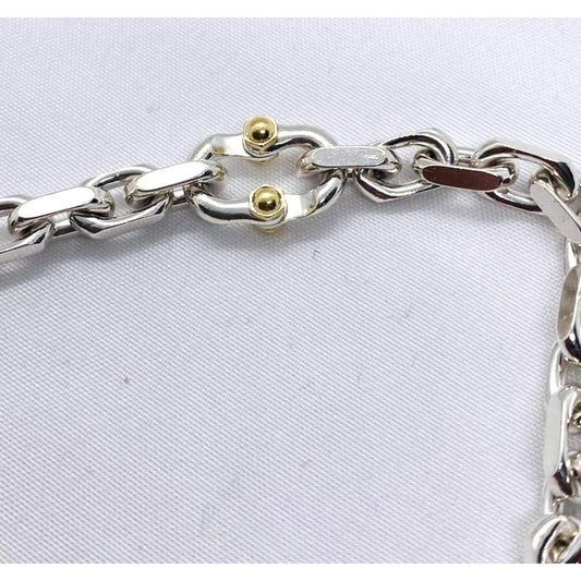 Tiffany & Co Makers Sterling Silver 925 18K 750 Bracelet 7.5"