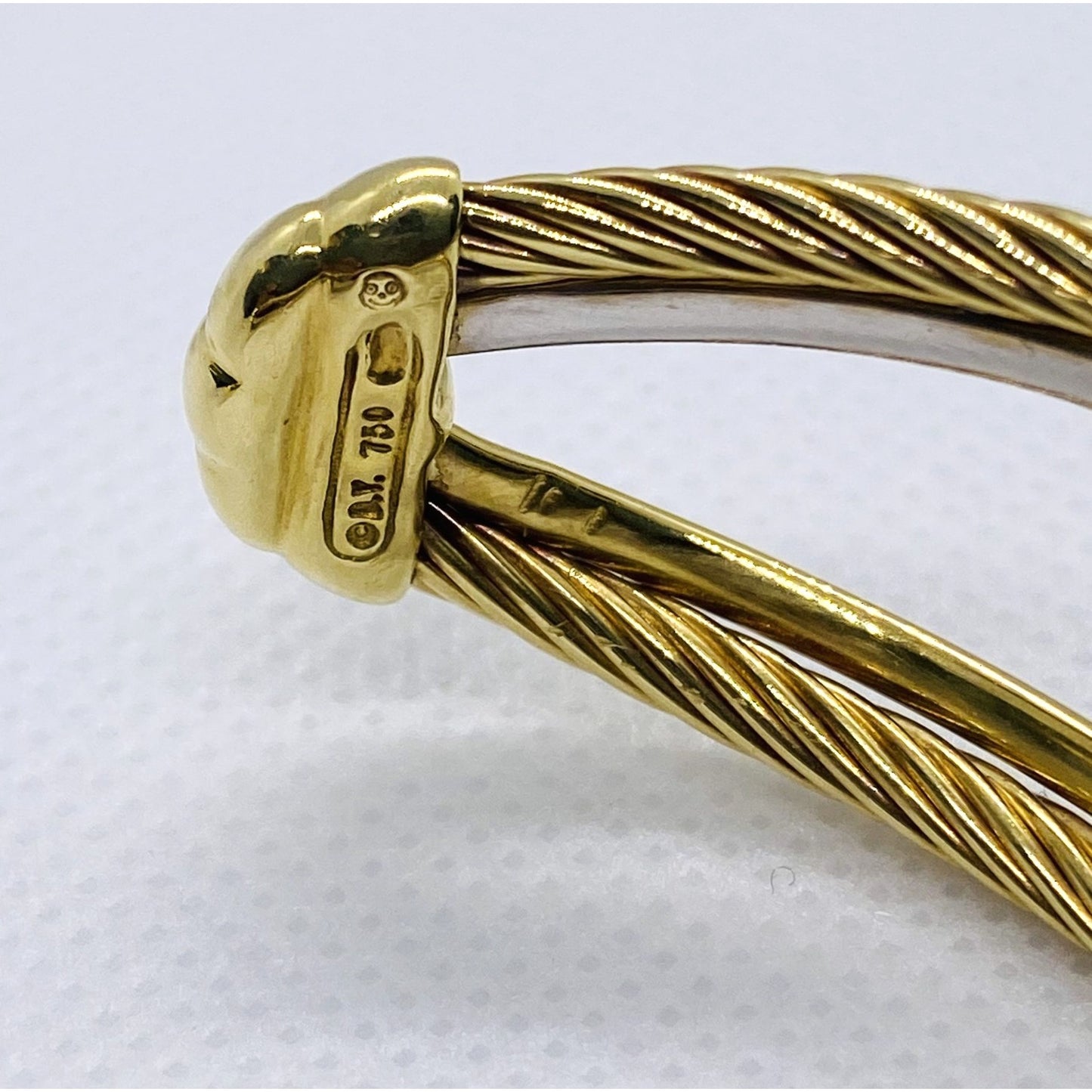 David Yurman 18K 750 Crossover Diamond Cuff Bracelet 7.5"
