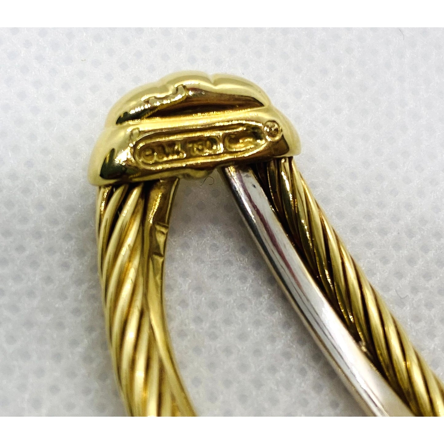 David Yurman 18K 750 Crossover Diamond Cuff Bracelet 7.5"
