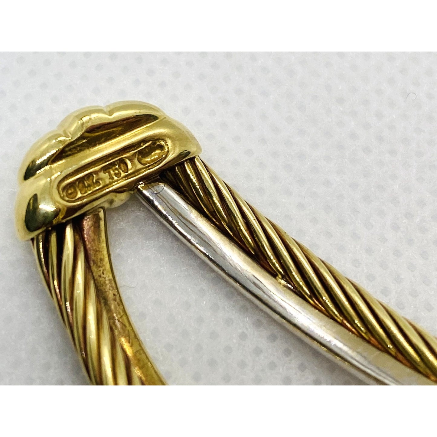 David Yurman 18K 750 Crossover Diamond Cuff Bracelet 7.5"