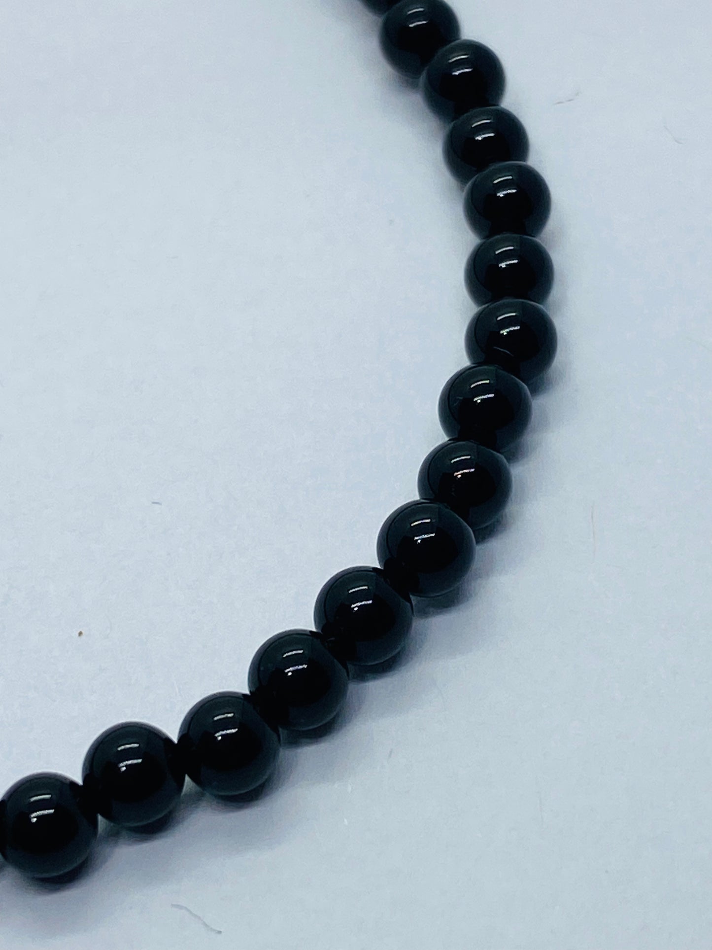 Tiffany & Co. 925 Silver RTT Heart Tag 4mm Black Onyx 6.75” Bracelet