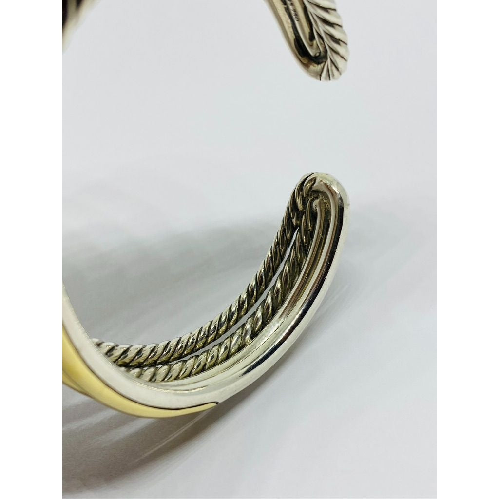 David Yurman Two Tone 18k Gold & Sterling Silver Double Loop Labyrinth bracelet