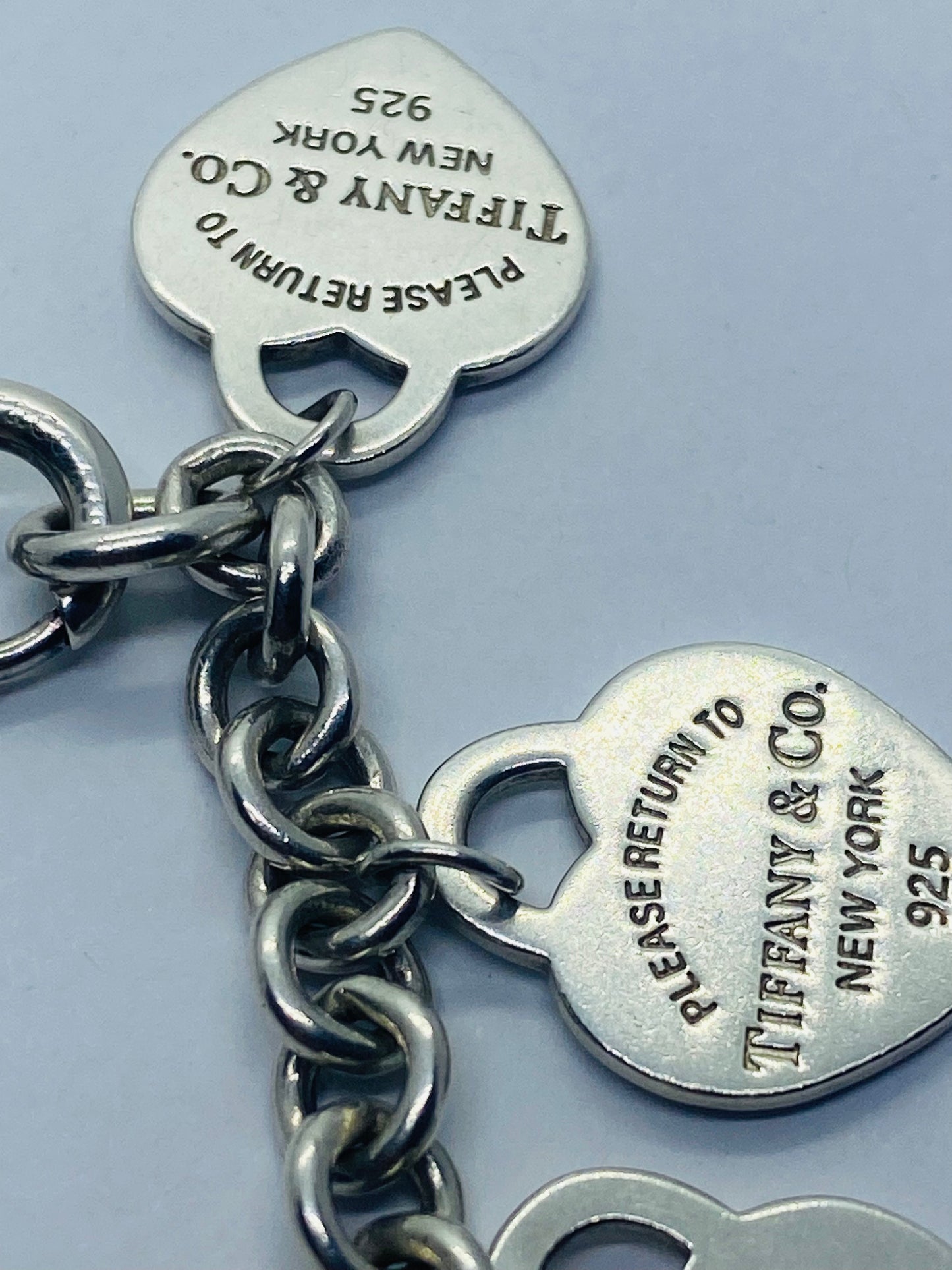 Tiffany & Co Multi Heart Bracelet 7” Sterling Silver 925 Rare RETIRED Pouch Box