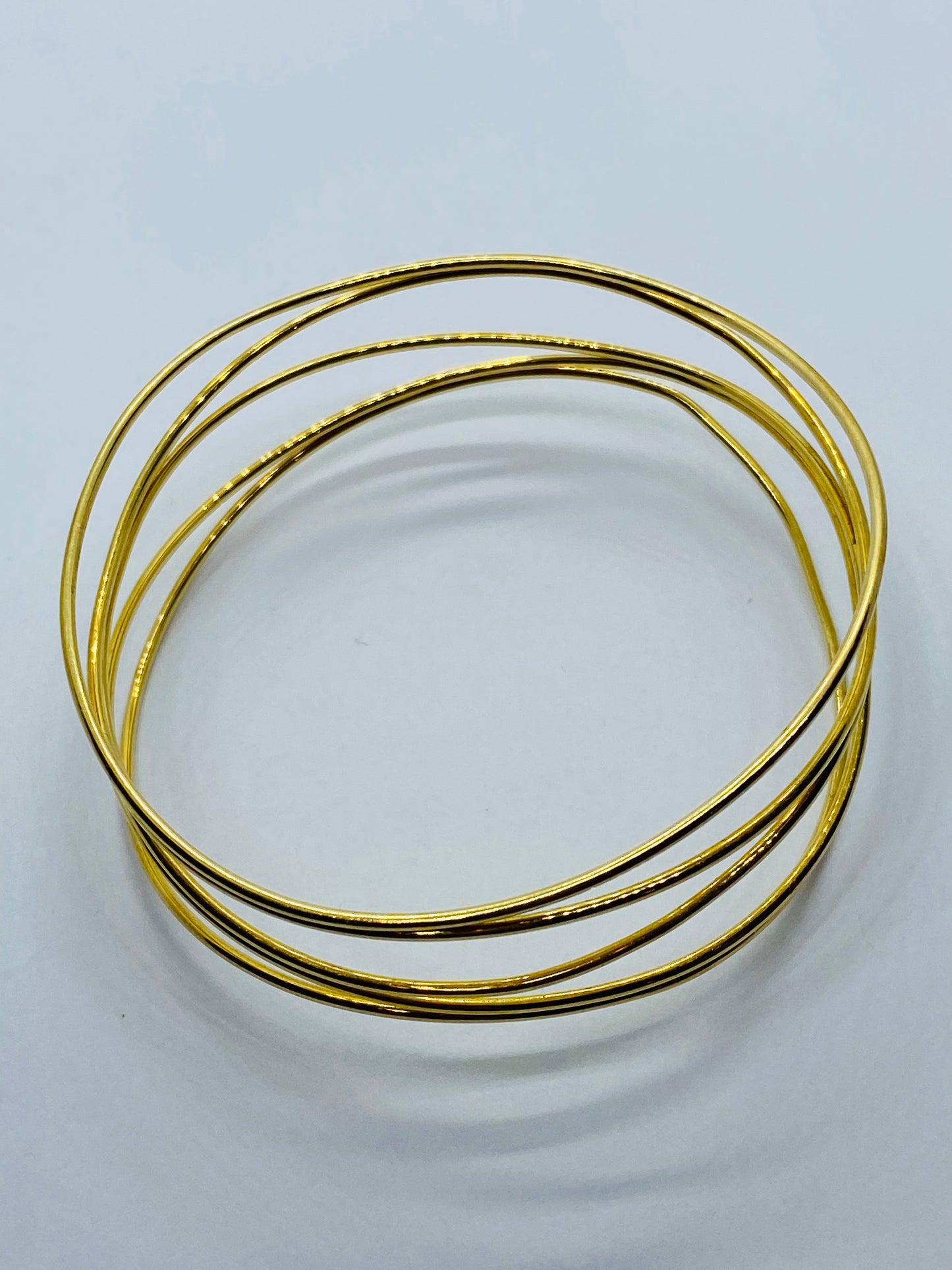 Authentic Tiffany & Co. Elsa Peretti 18k Wave 5 Row Bracelet Bangle Yellow Gold