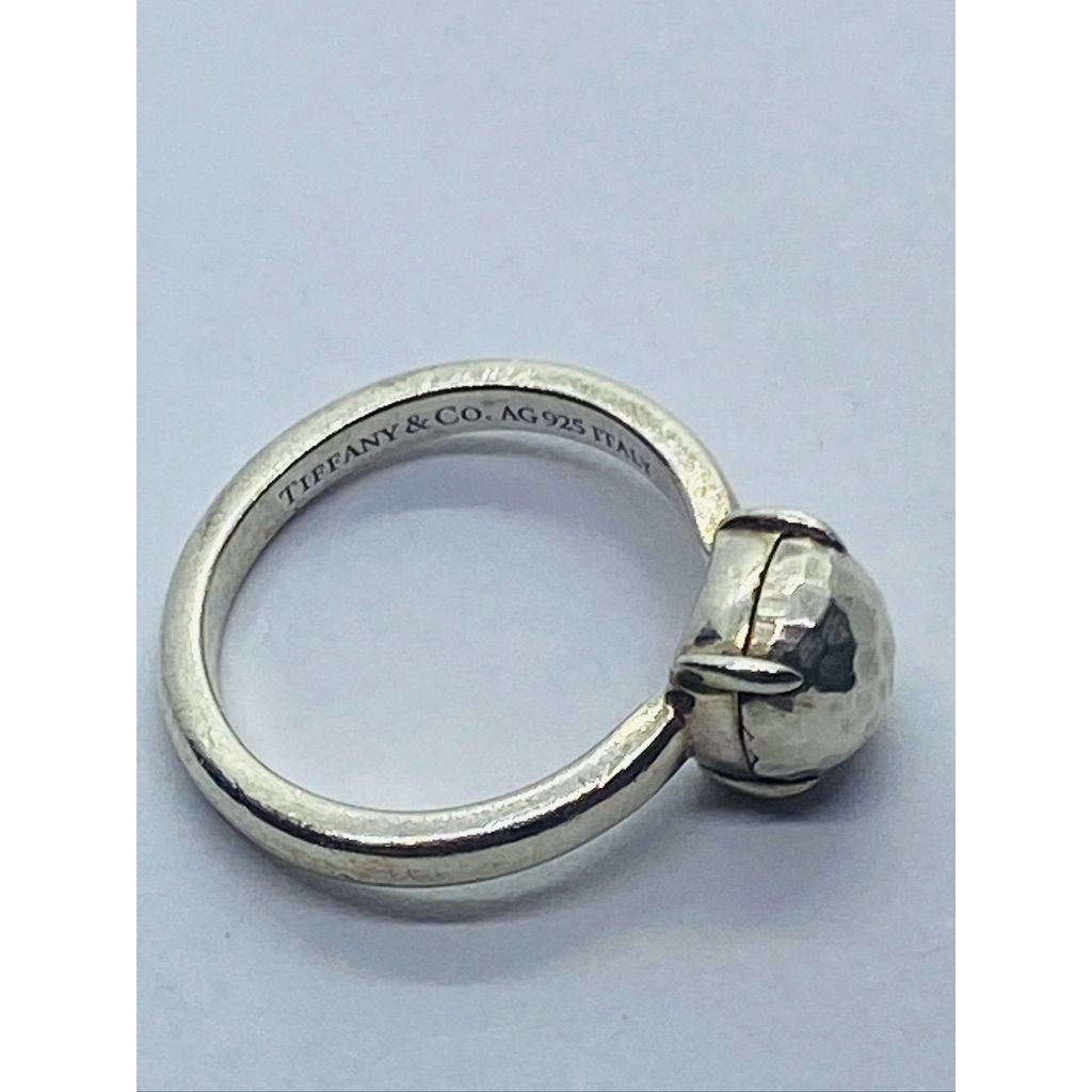 Tiffany & Co. Paloma Picasso 7mm hammered sugar stacks ring silver 4.75-5
