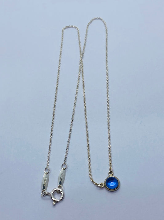 Tiffany & Co necklace Elsa Peretti Color by the Yard Tanzanite Cabochon 16.25”