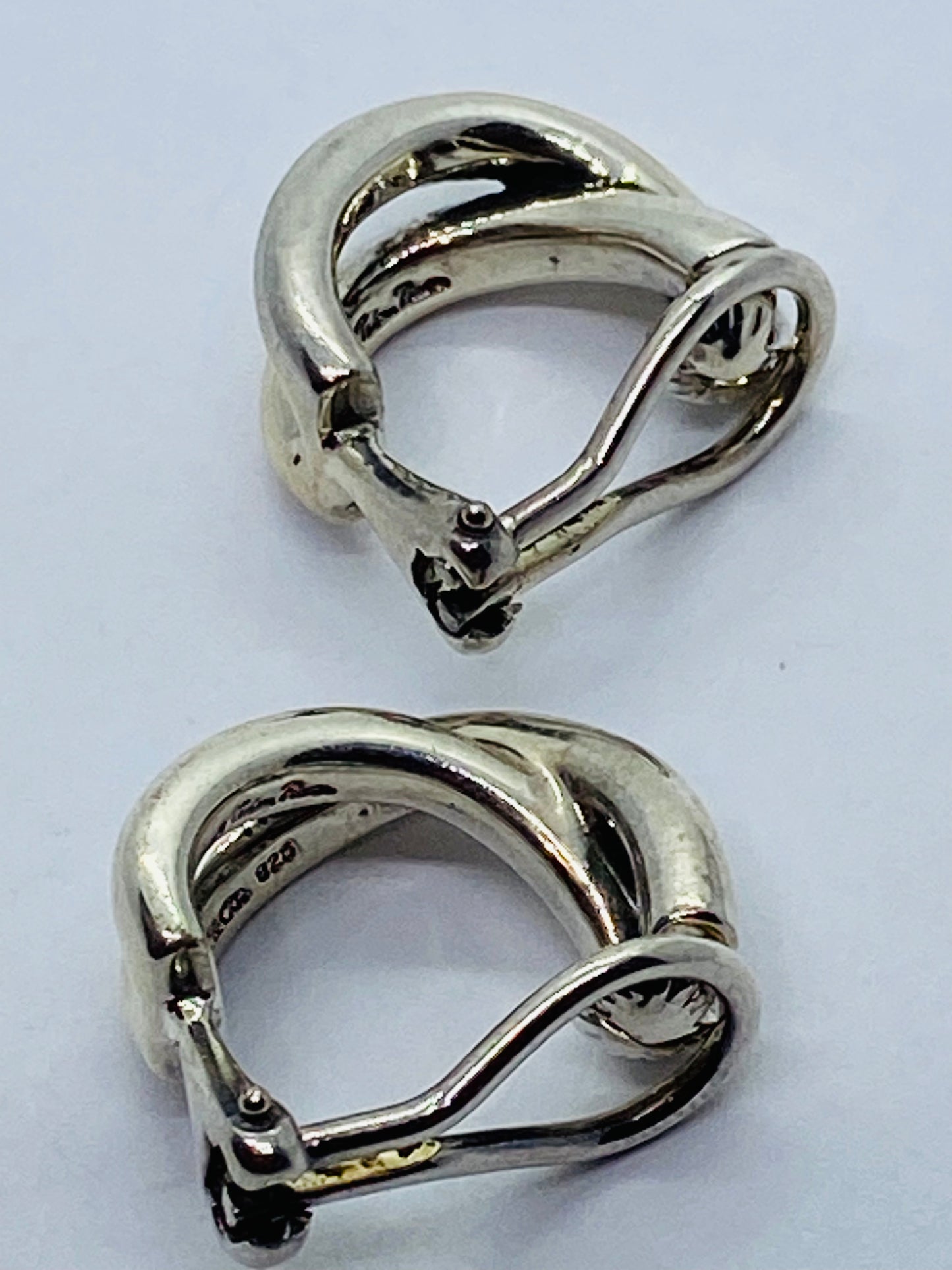 Tiffany & Co. Paloma Picasso Sterling Silver 925 Le Circle Hoop Clip On Earrings