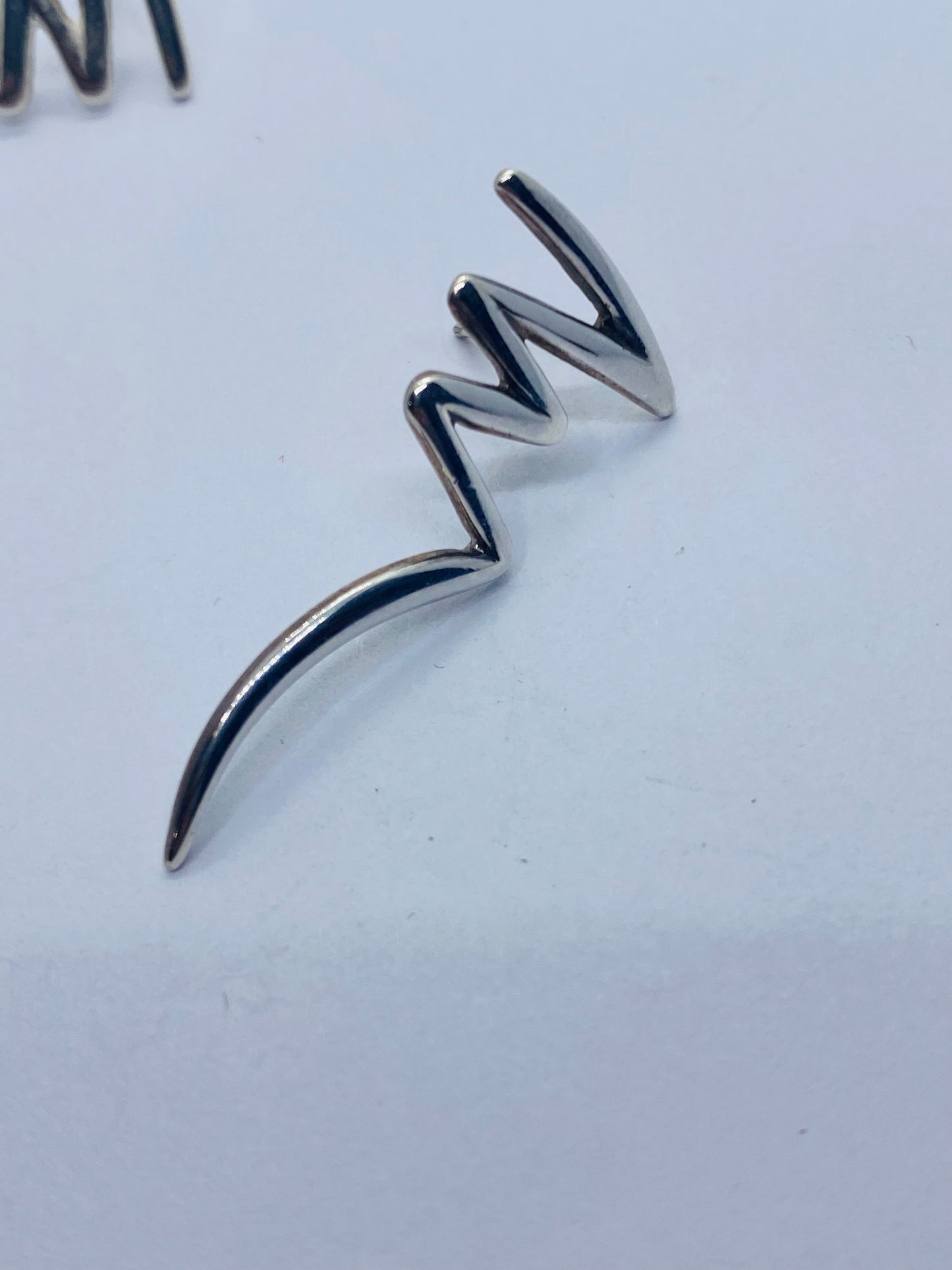 1985 Tiffany & Co Paloma Picasso Zig Zag Sterling Silver Earring No Backs