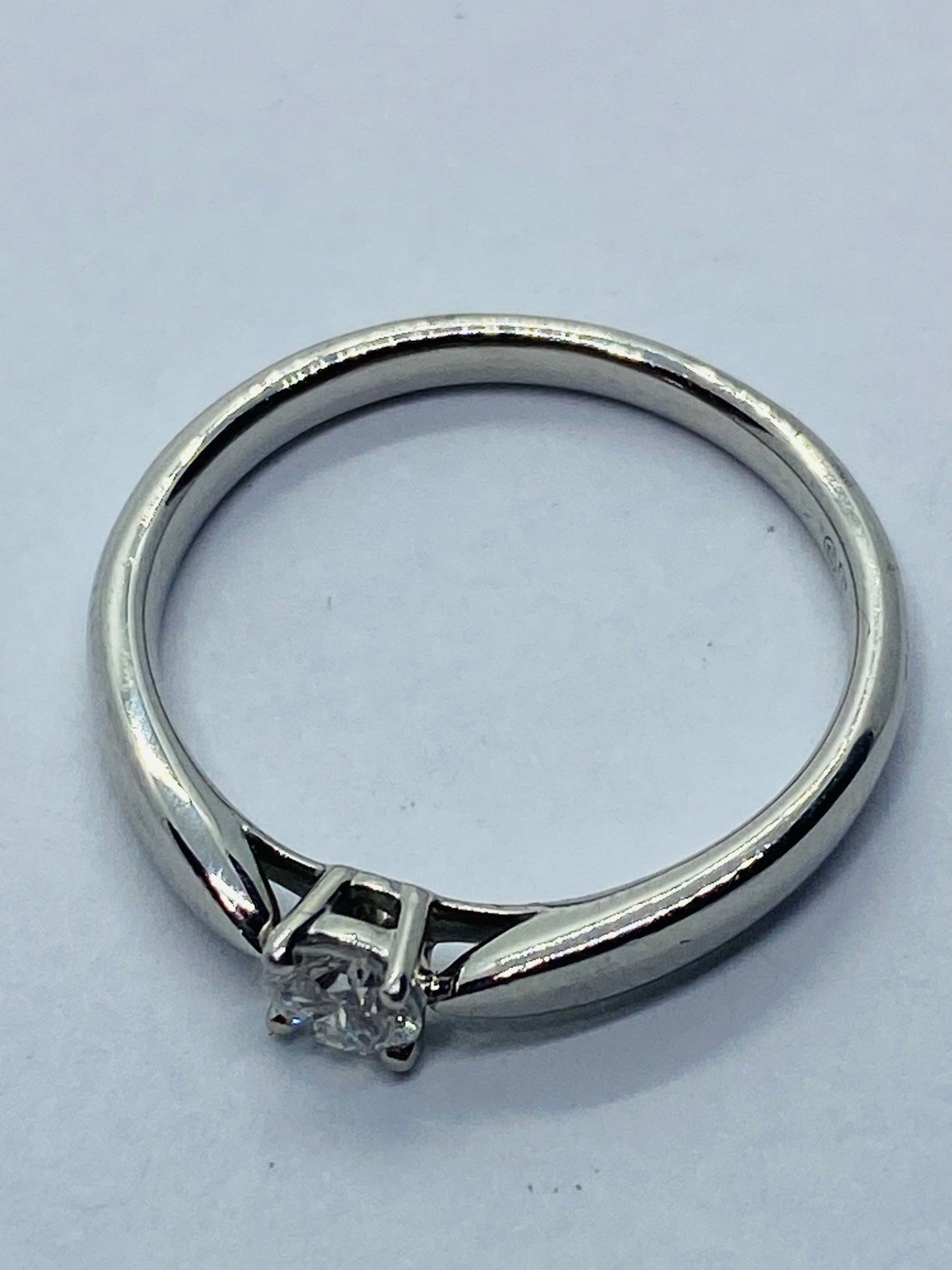 Authentic Tiffany & Co. Platinum And 0.17 CTW Diamond Solitaire Ring, Size 5