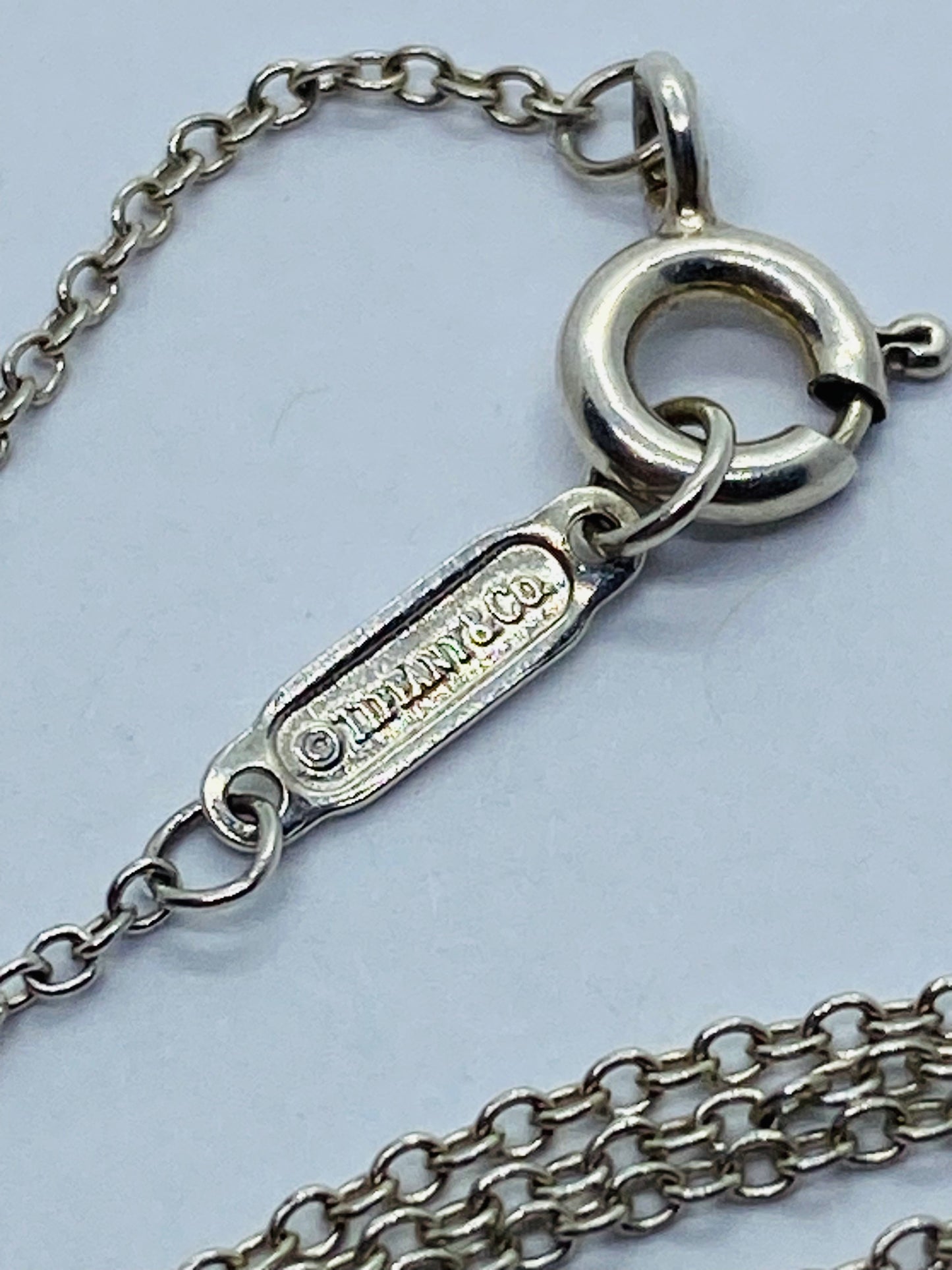Tiffany & Co. Sterling Silver "I Love You" Notes Heart Pendant Necklace