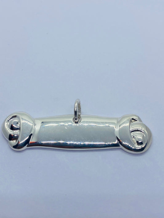 Tiffany & Co. Dog Bone Charm Pendant Tag Sterling Silver 51mm