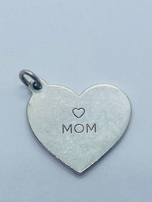 Tiffany & Co. 925 Silver Love MOM Heart Charm