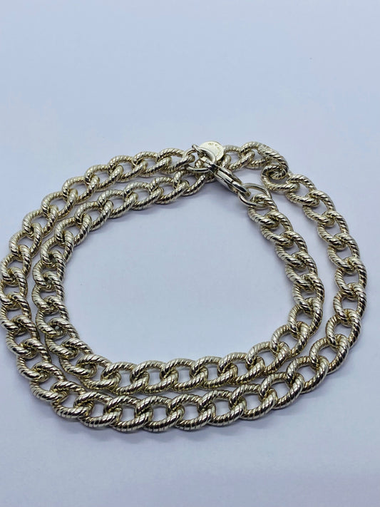 Tiffany & Co. Silver Twisted Cable Link Chain 16.5” Necklace