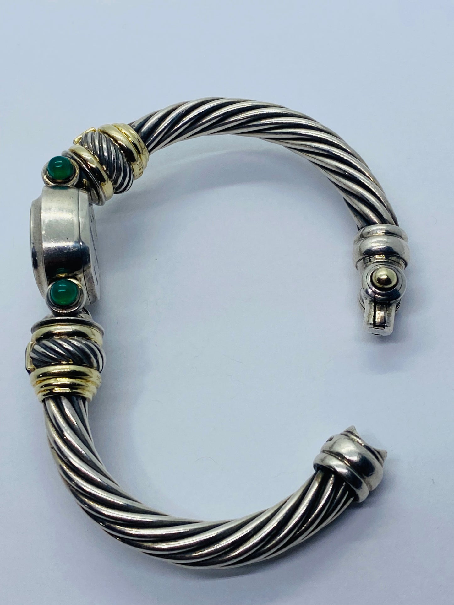 David Yurman 14k 925 Cable Amethyst Green Onyx Ladies Watch