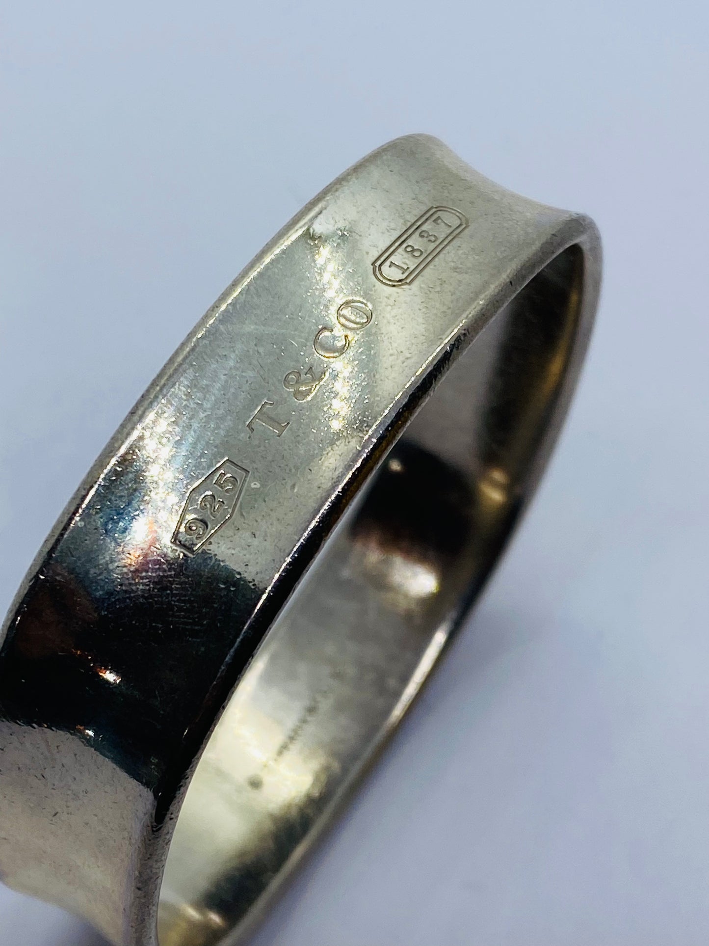 Tiffany & Co. Sterling Silver 1837 Square Cushion Bangle Bracelet