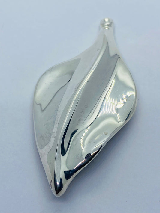 TIFFANY & CO VINTAGE STERLING SILVER 925 LEAF BROOCH PIN 55x28MM MINT!