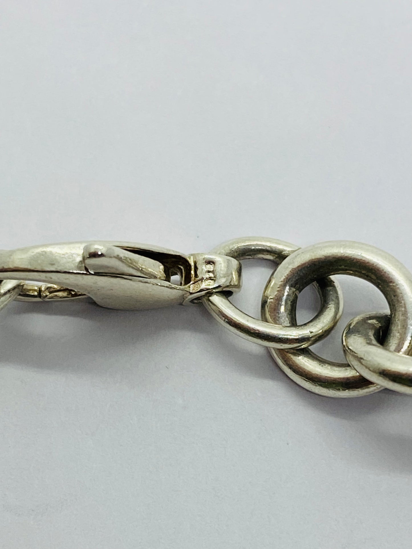 Tiffany & Co Silver Enamel Blue Black Enamel Heel Shoe Charm Pump Bracelet 7.5”