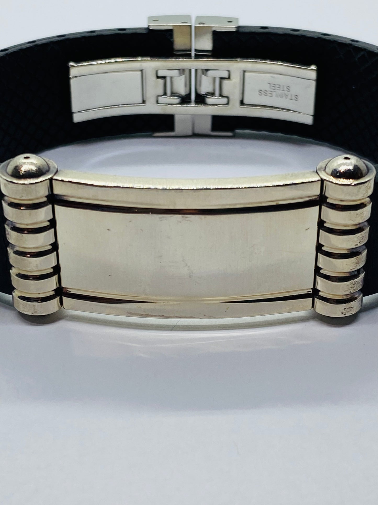 TIFFANY & CO PALOMA PICASSO WIDE ID GROOVE  7.5" BRACELET. STERLING 925 RUBBER