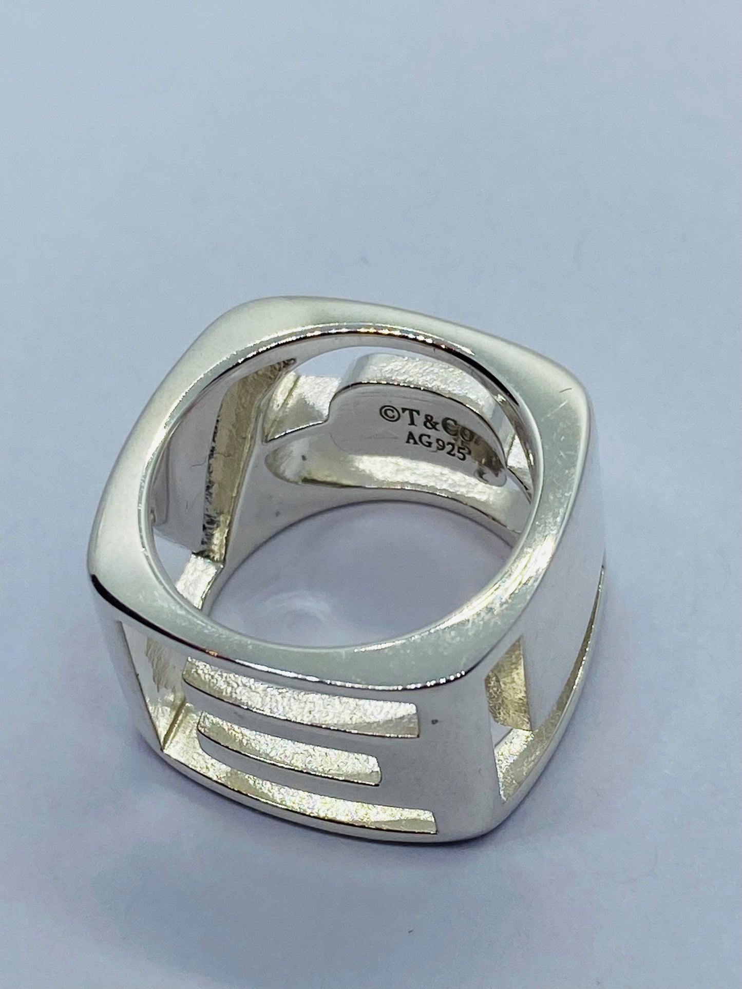 TIFFANY & CO DONALD CLAFLIN ERA STENCIL LOVE RING 925 STERLING SILVER 5.75 POUCH