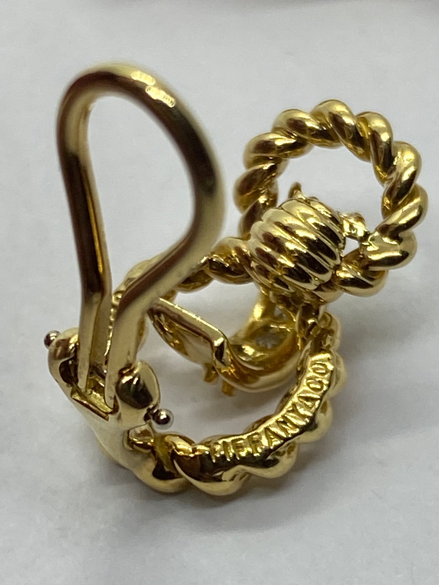 Tiffany & Co. 18k Yellow Gold Twist Infinity Diamond Clip On Earrings .40CT MINT