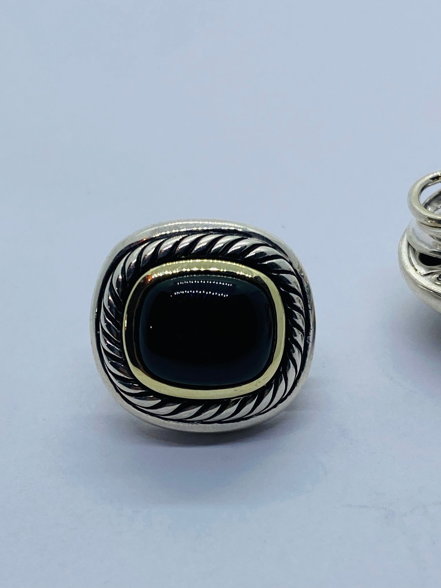 David Yurman Albion ONYX Two-Tone 14K Gold & 925 Sterling Silver Earrings 20mm