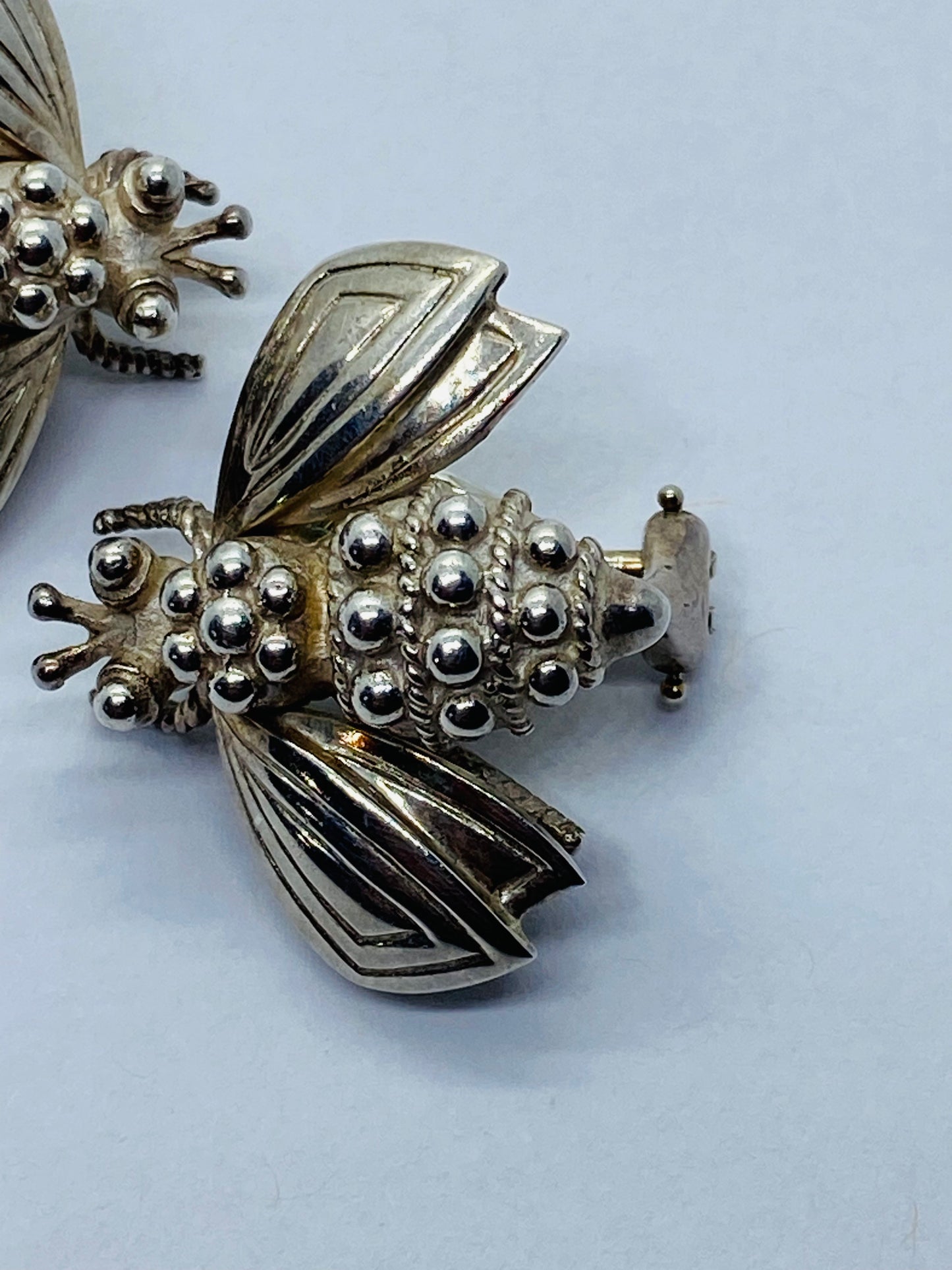 Tiffany & Co RARE Bumble Bee Clip On Earrings 23x26MM Sterling Silver 925
