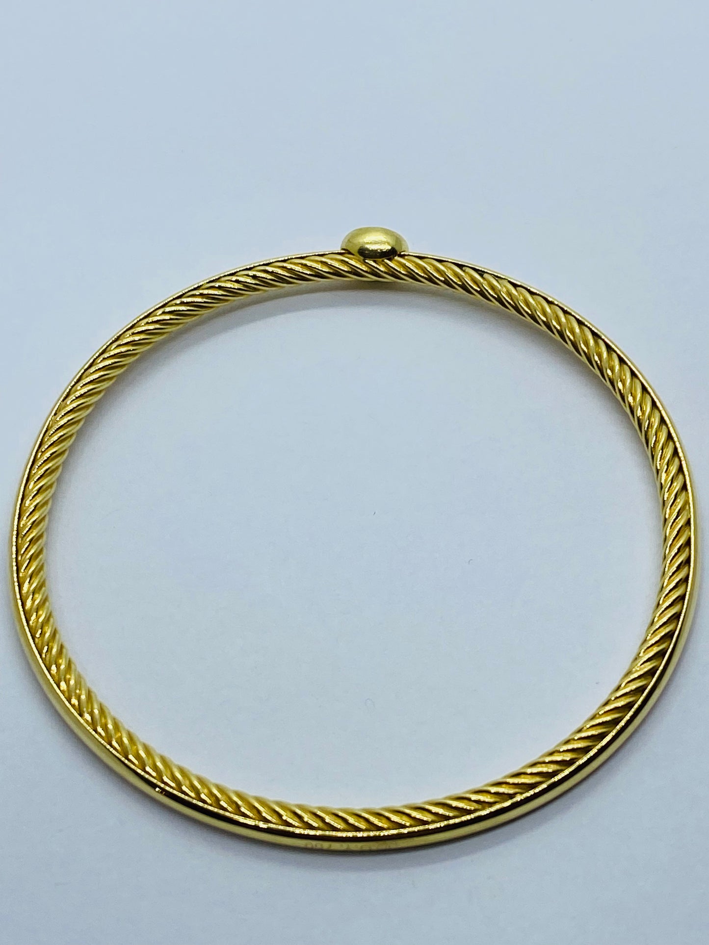 DAVID YURMAN Confetti Bangle Bracelet Diamonds 18K Yellow Gold  7.5” 2.6MM Wide
