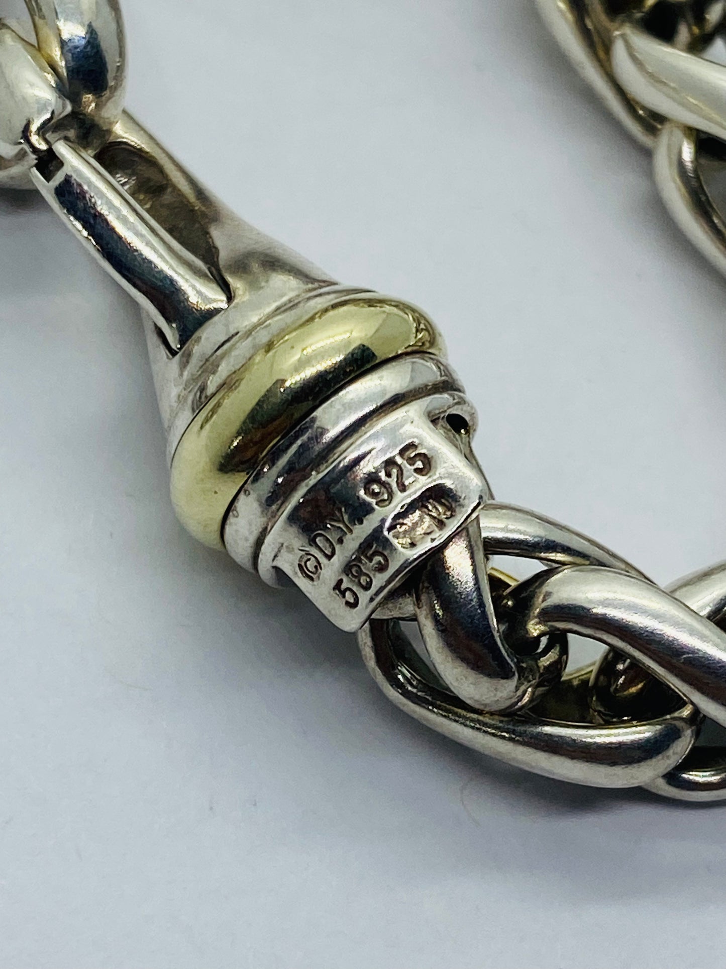 DAVID YURMAN Wheat Link Necklace Sterling Silver + 14k Gold  16” 88.9 Grams