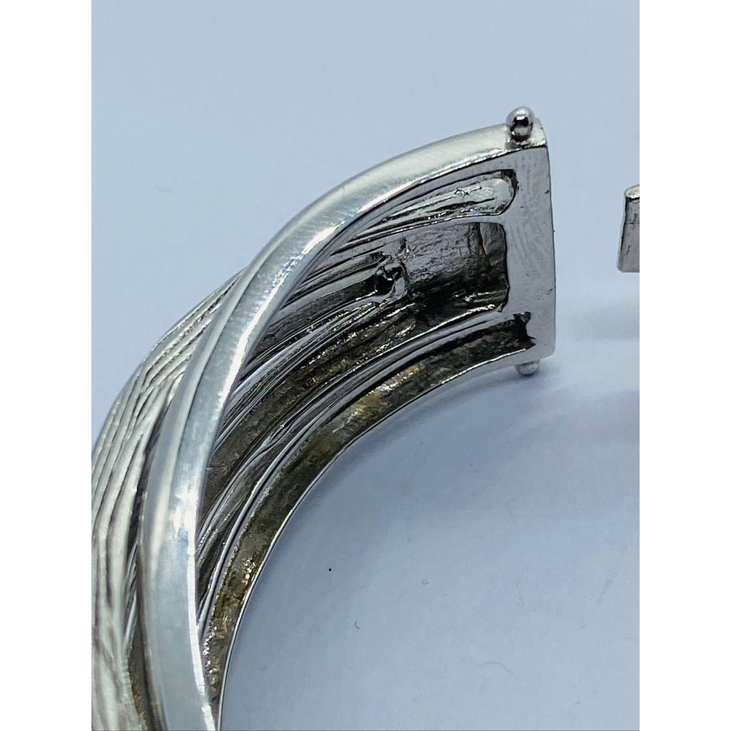 EFFY BH Balissima Diamond Sterling Silver Hinged Bangle asymmetric Bracelet
