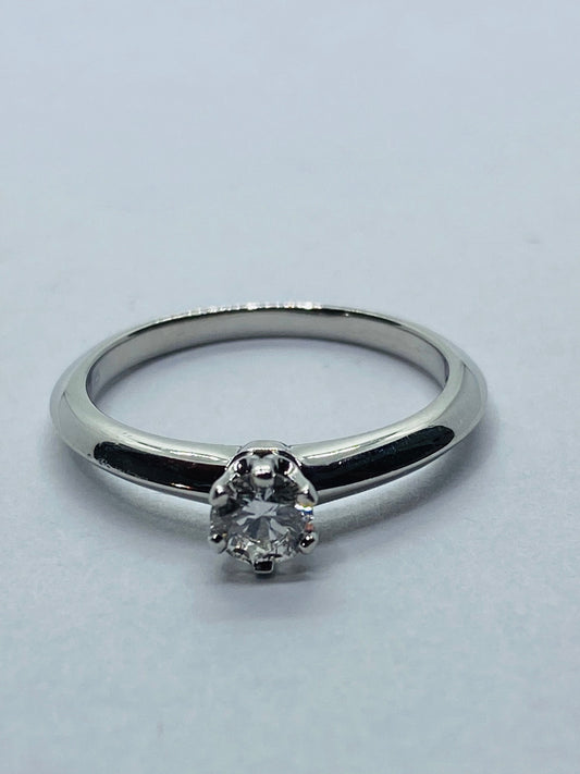 Tiffany & Co. 0.24 CT Diamond Platinum Solitaire Engagement Ring BOX!