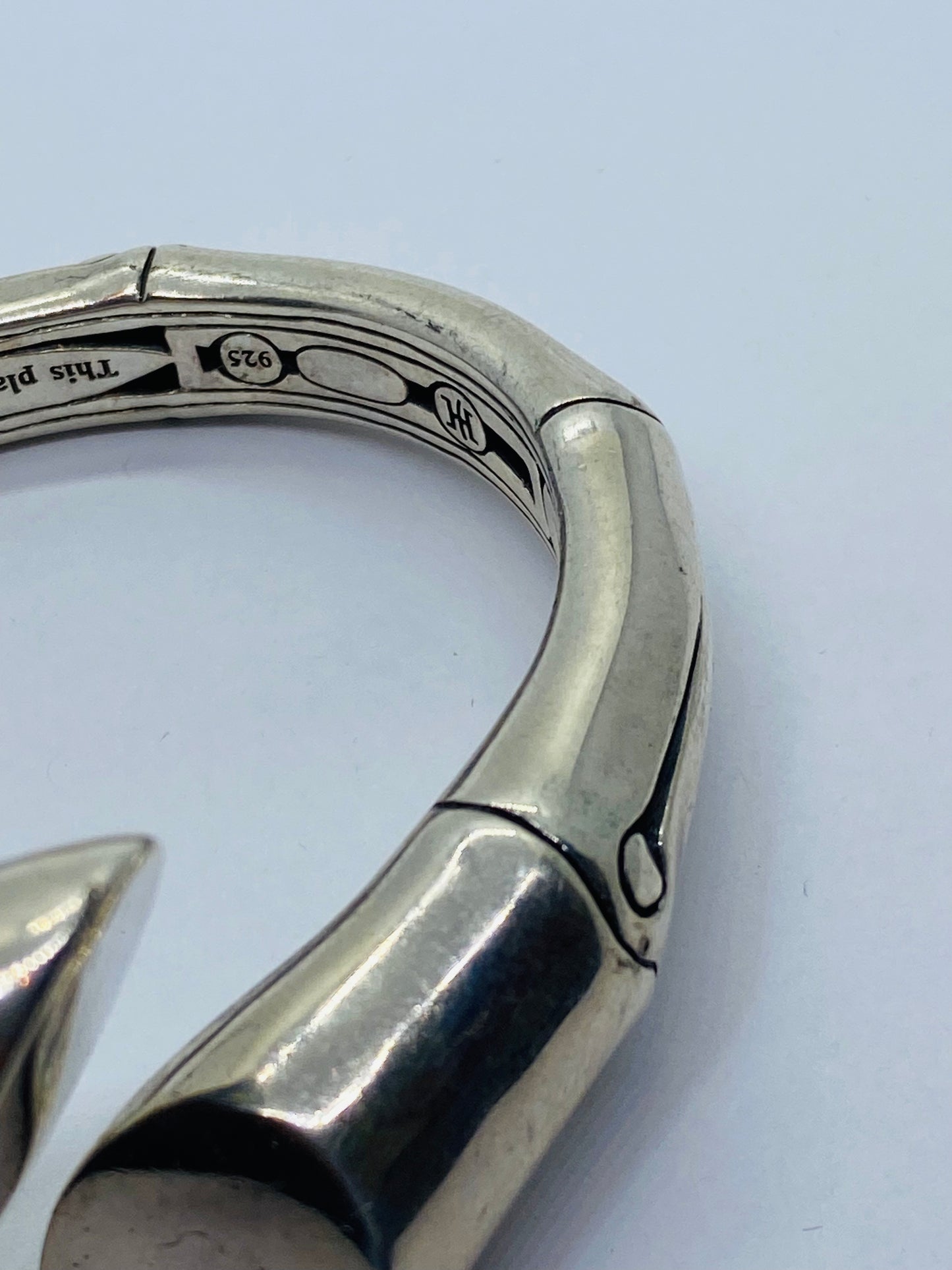 Retired Rare John Hardy Overlap Bypass Bamboo Moi Toi Bracelet Sterling Silver