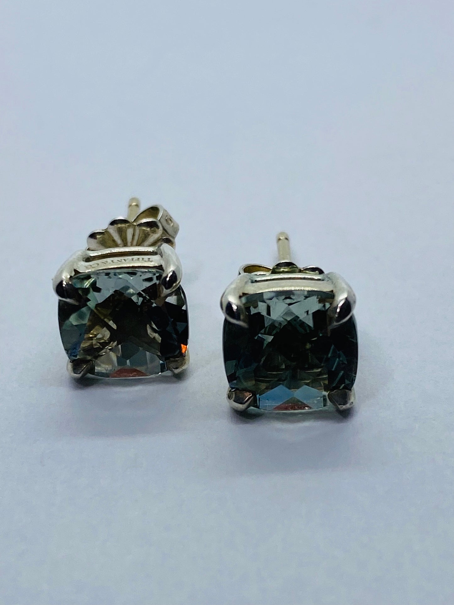 Tiffany & Co. Prasiolite Sparkler Earrings Sterling Silver RARE