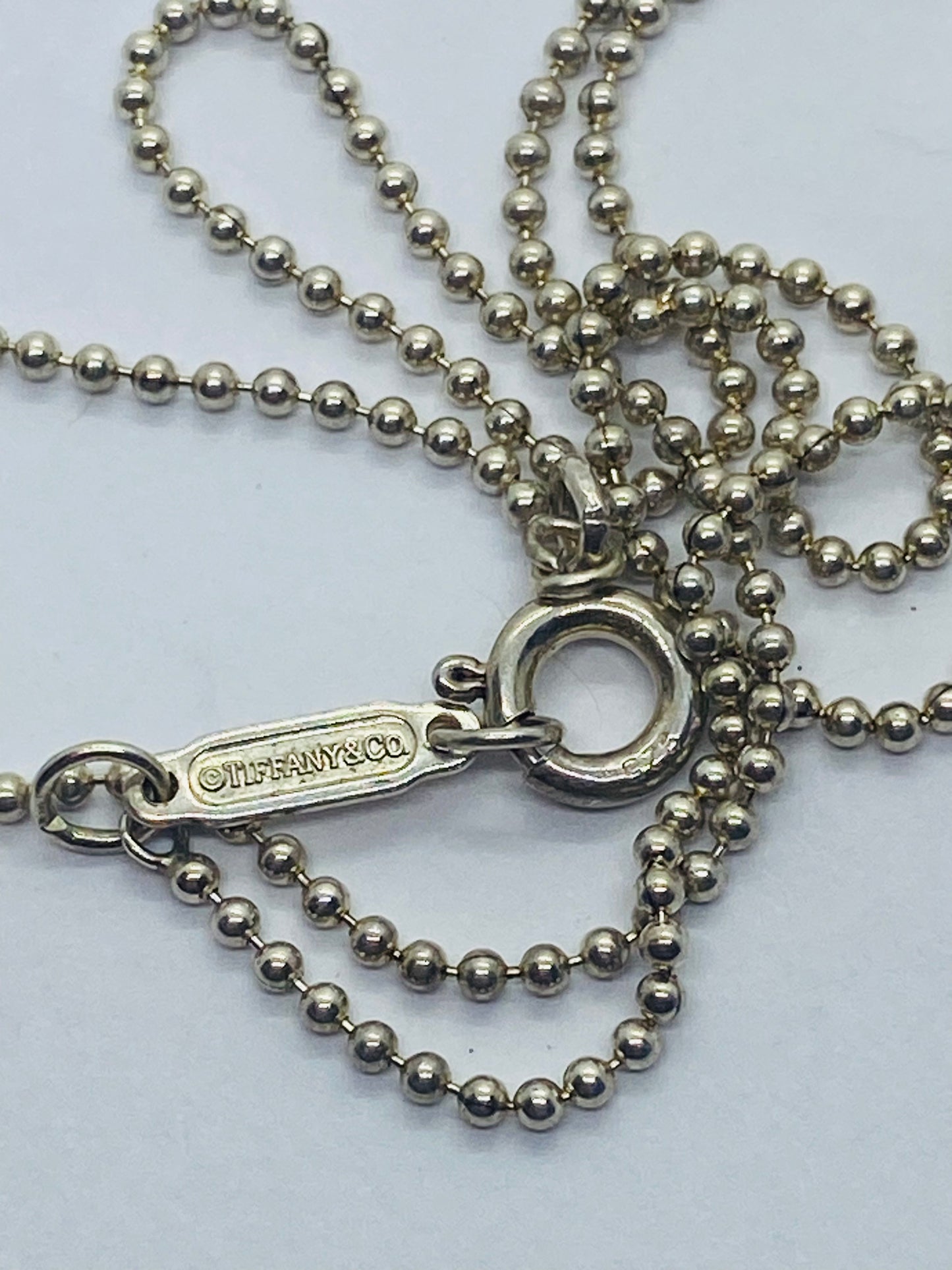 Tiffany & Co. Sterling Silver Blank Heart Padlock Pendant Necklace 18”