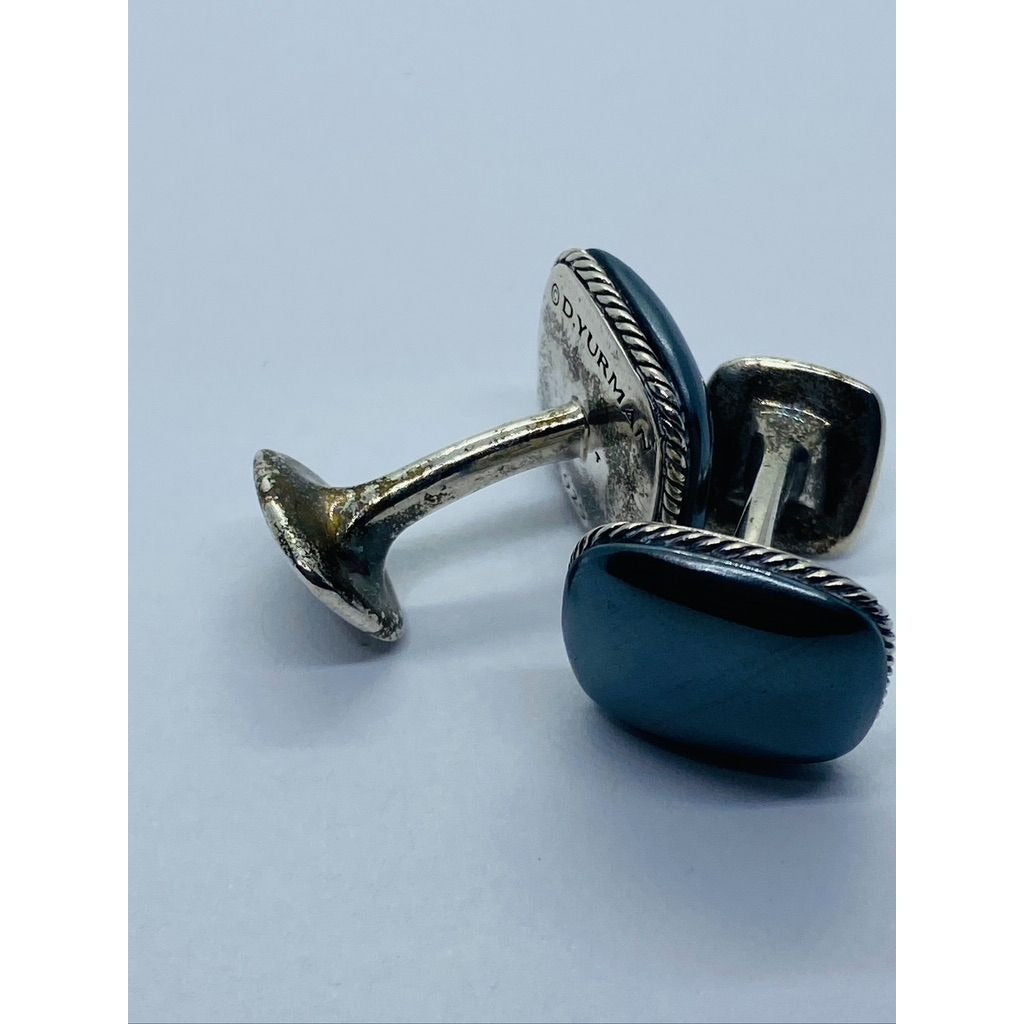David Yurman Streamline Cuff Links Hematite Sterling Silver