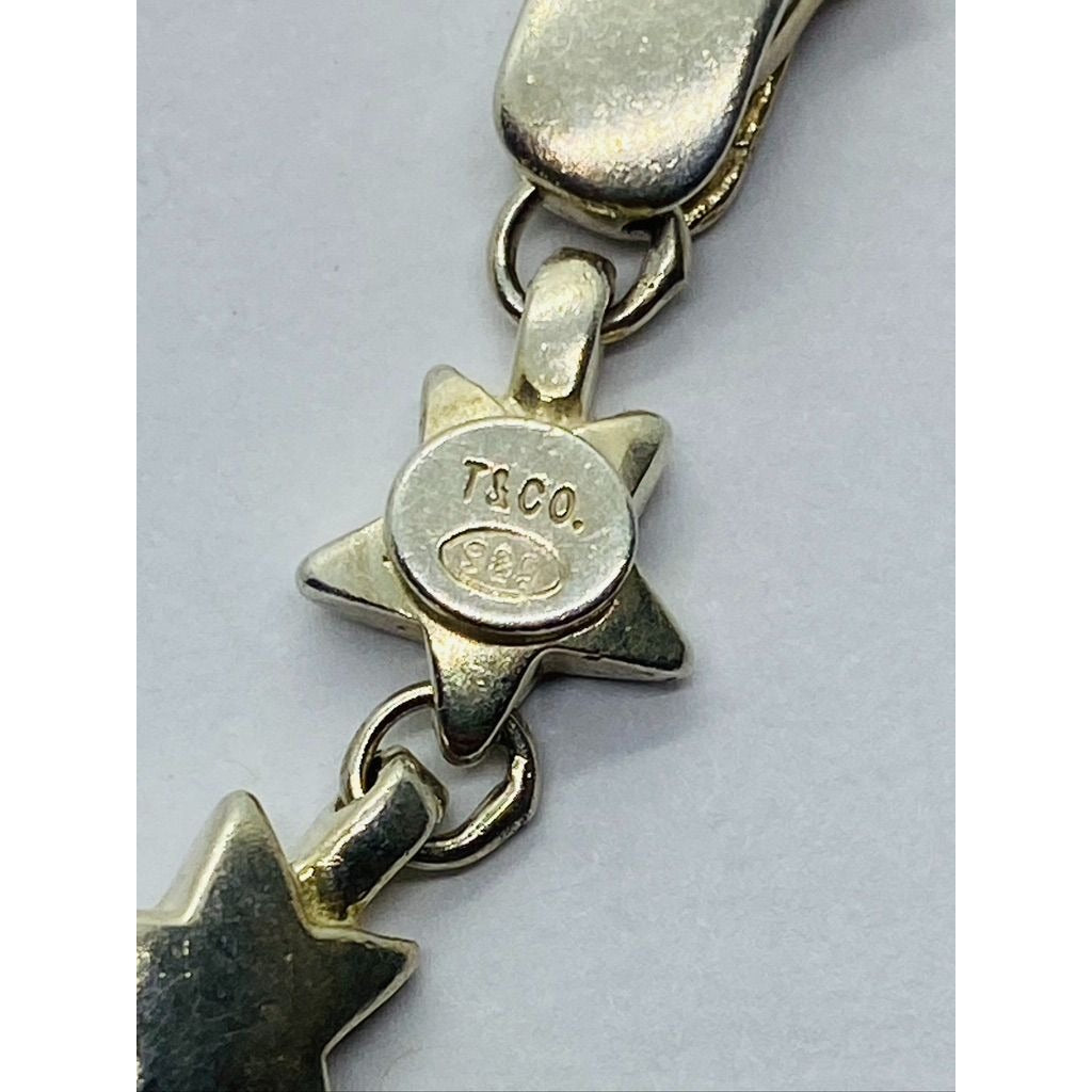 Tiffany & Co. Sterling Silver Chain of Stars Link Necklace 16" Long