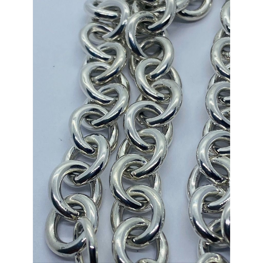 Tiffany & Co Sterling Silver Engravable Blank Heart Tag Necklace 16"