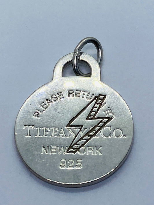 Tiffany & Co. Return To Tiffany lightning Bolt tag charm. Sterling Silver 925