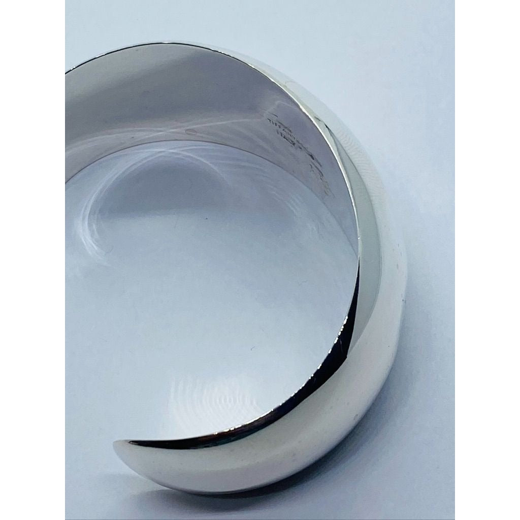 TIFFANY & CO STERLING SILVER Bangle Bracelet Wide Cuff 925 Silver Italy 26MM