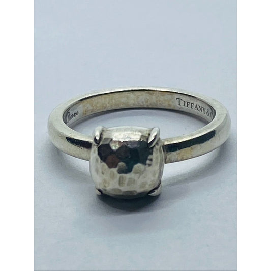 Tiffany & Co. Paloma Picasso 7mm hammered sugar stacks ring silver 4.75-5