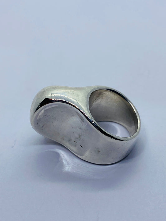 Tiffany & Co. 1977 Rare Sculptural Free Form Ring 925 Sterling Silver 5.5 Pouch