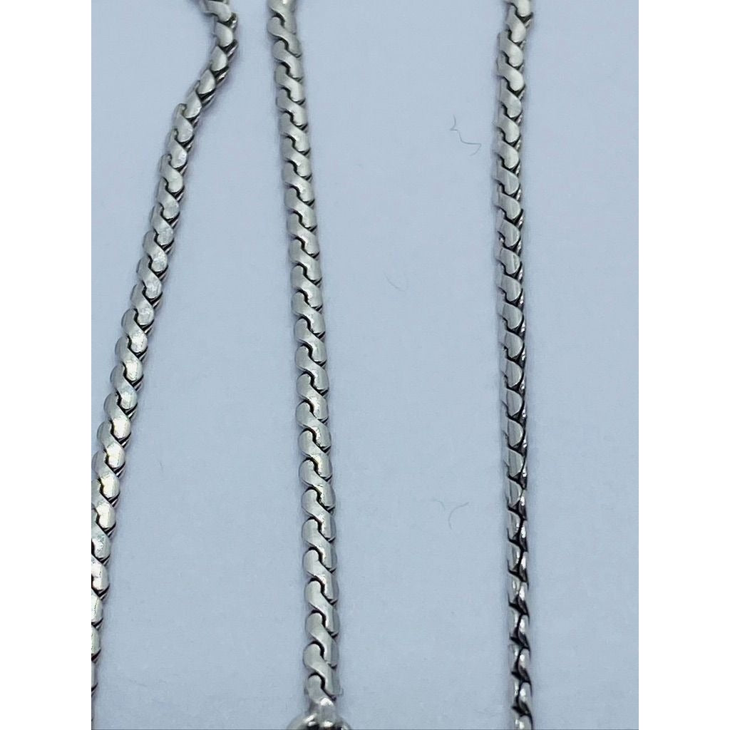 Uno Aere Unoaerre White Gold 14K Chain 1.5mm Wide Serpentine 15"